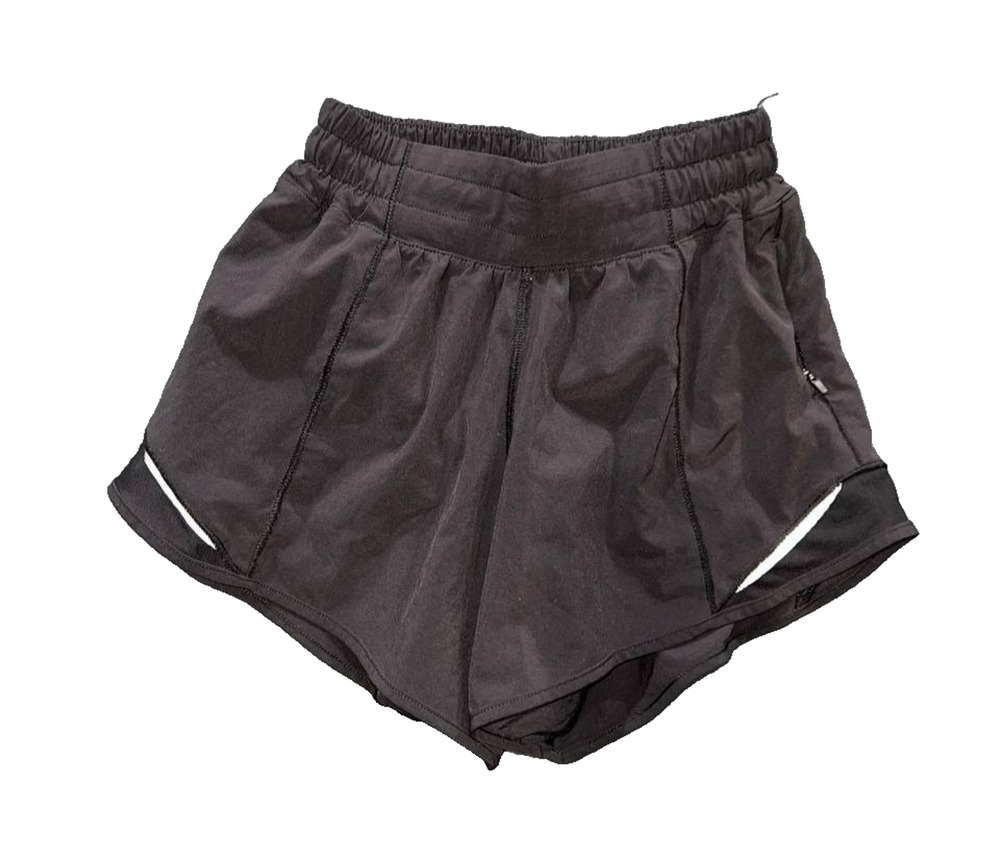 Lululemon Hotty Hot HR Shorts kids 0 Black Lined Running Athletic A011287